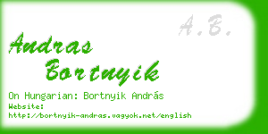 andras bortnyik business card